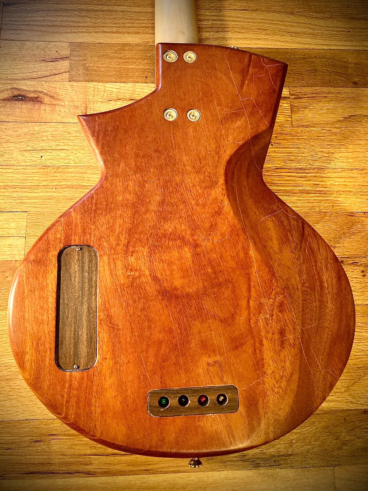  Custom Electric Bass Guitar by luthier Colin Warling, Solid Mahogany, Lollar PU