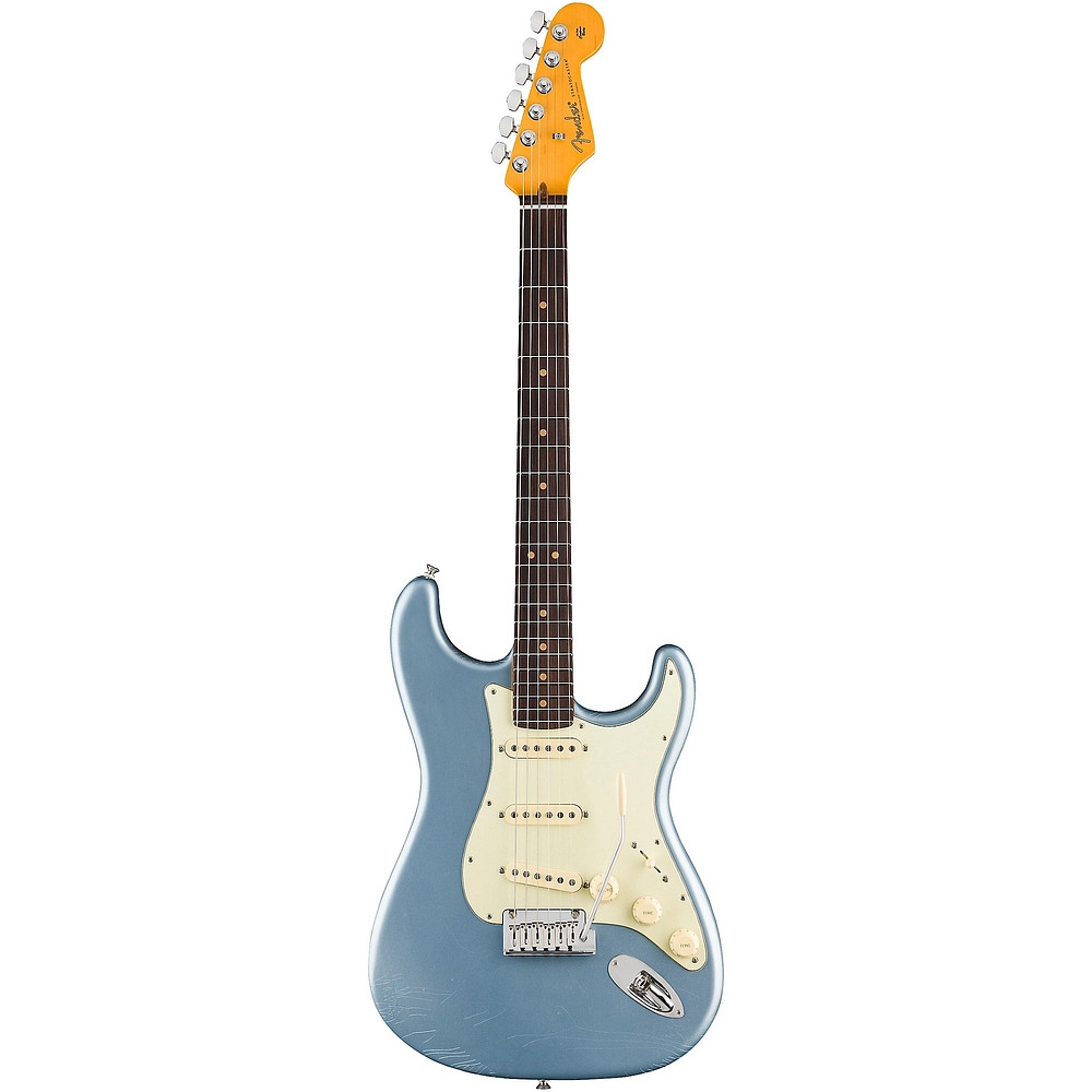 Fender American Ultra Luxe Vntg 60s Stratocaster Rosewd FB Guitar Ice Blu Mtllc