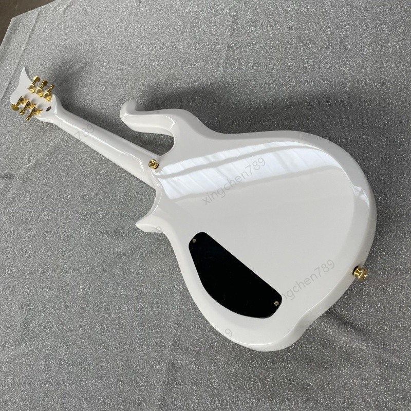Gloss White Solid Electric Guitar SH Pickups Gold Hardware Rounded fret Edge