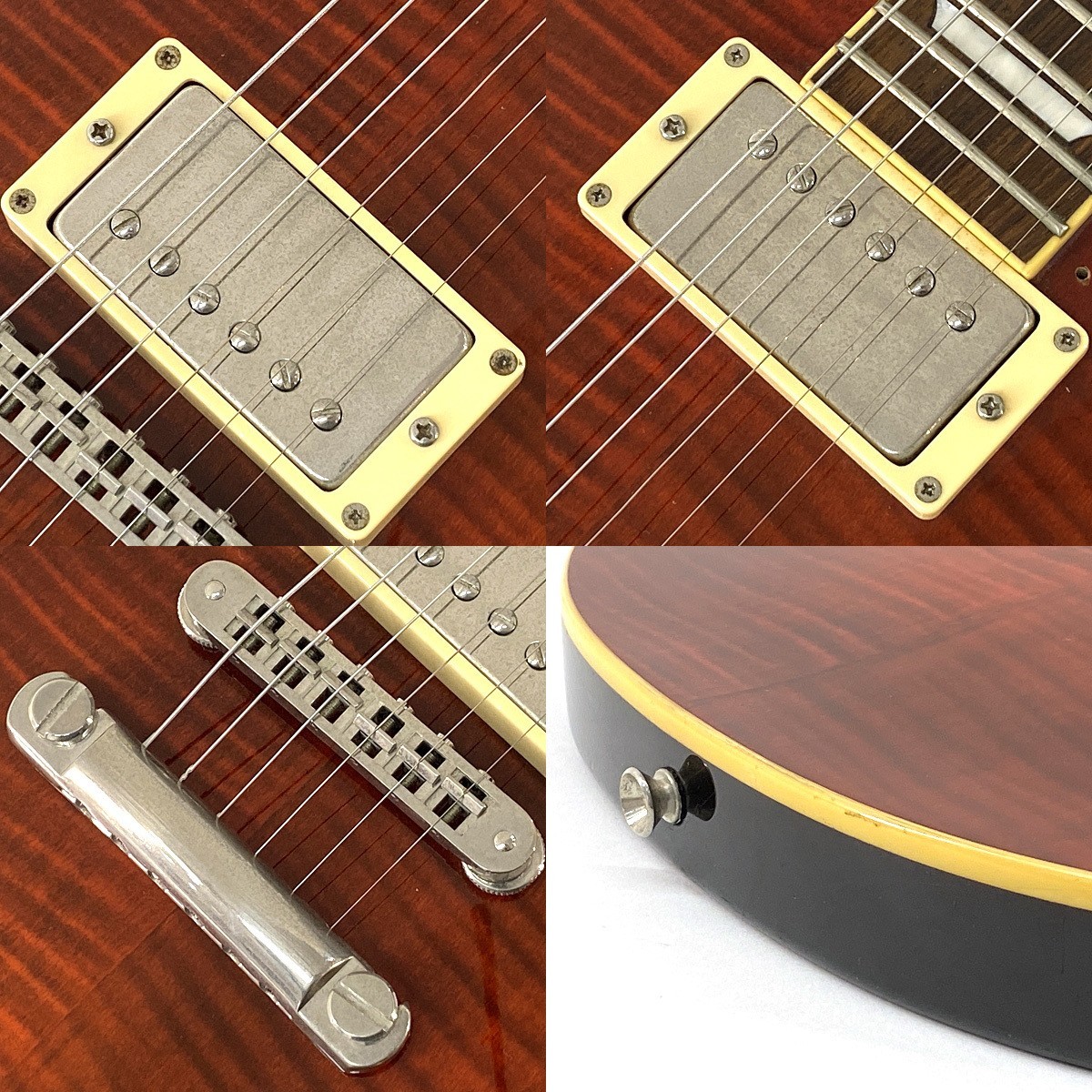 [Burny] LSD-55N See-Through Red Les Paul type Electric Guitar Used From Japan