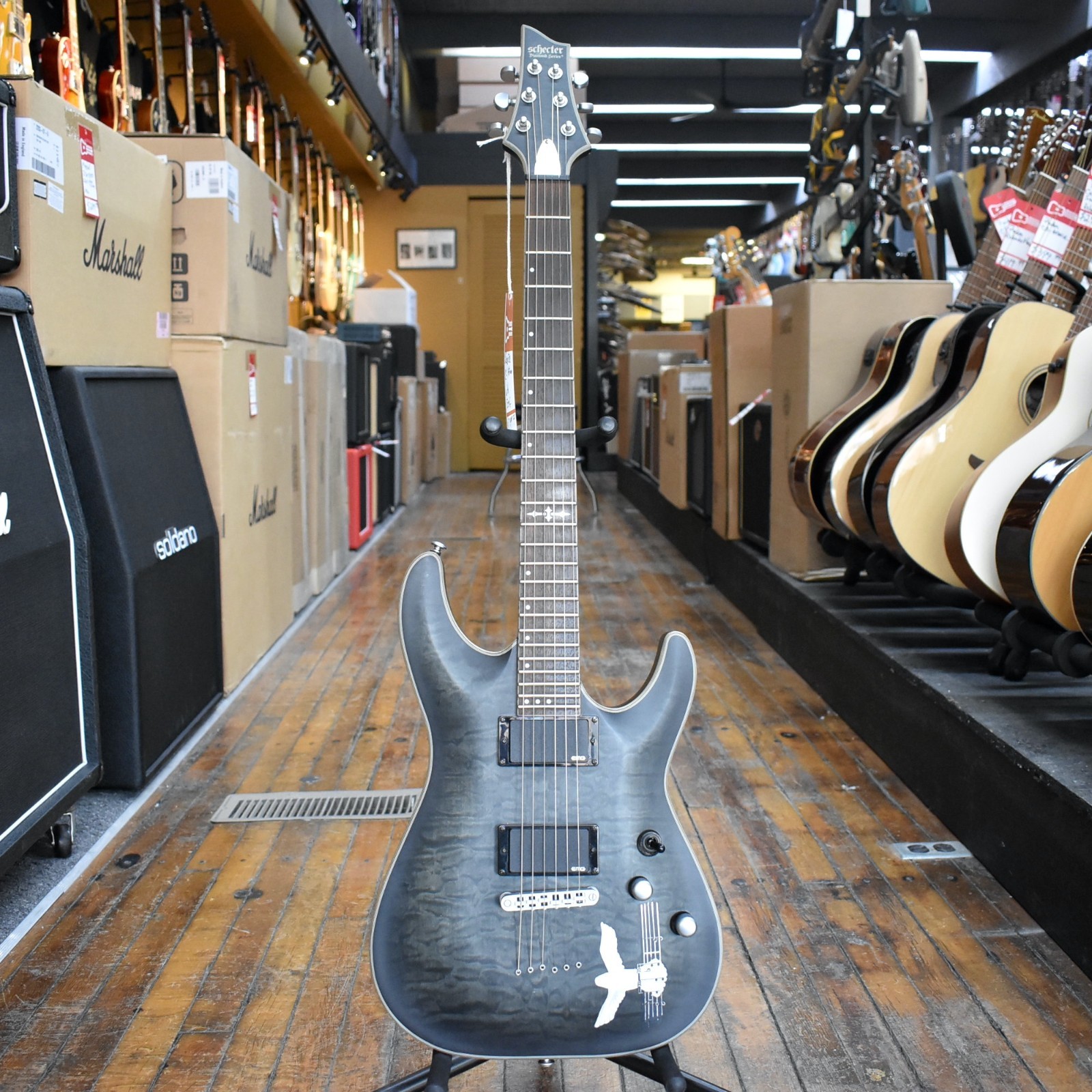 Schecter Korea C-1 Platinum Electric Guitar 2016 Translucent Black