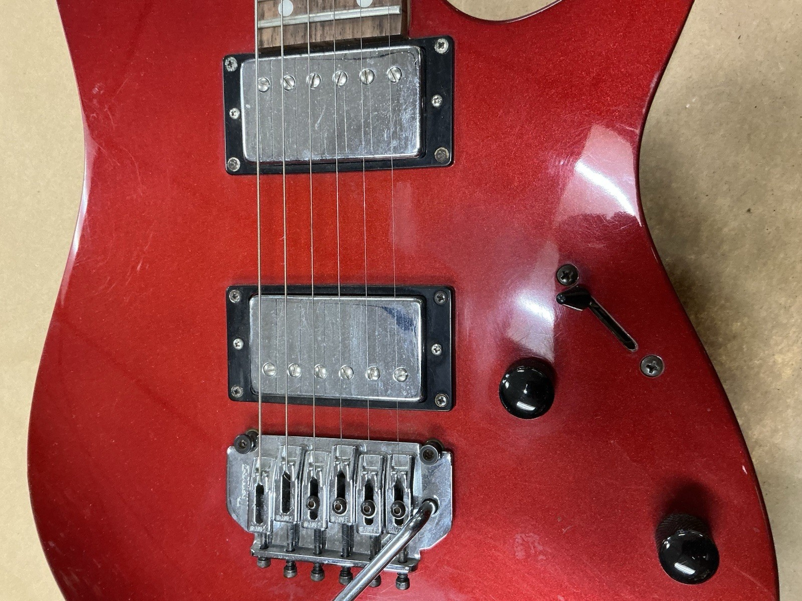 Ibanez RG120 Electric Guitar Red Great Condition ProSetup soft case.
