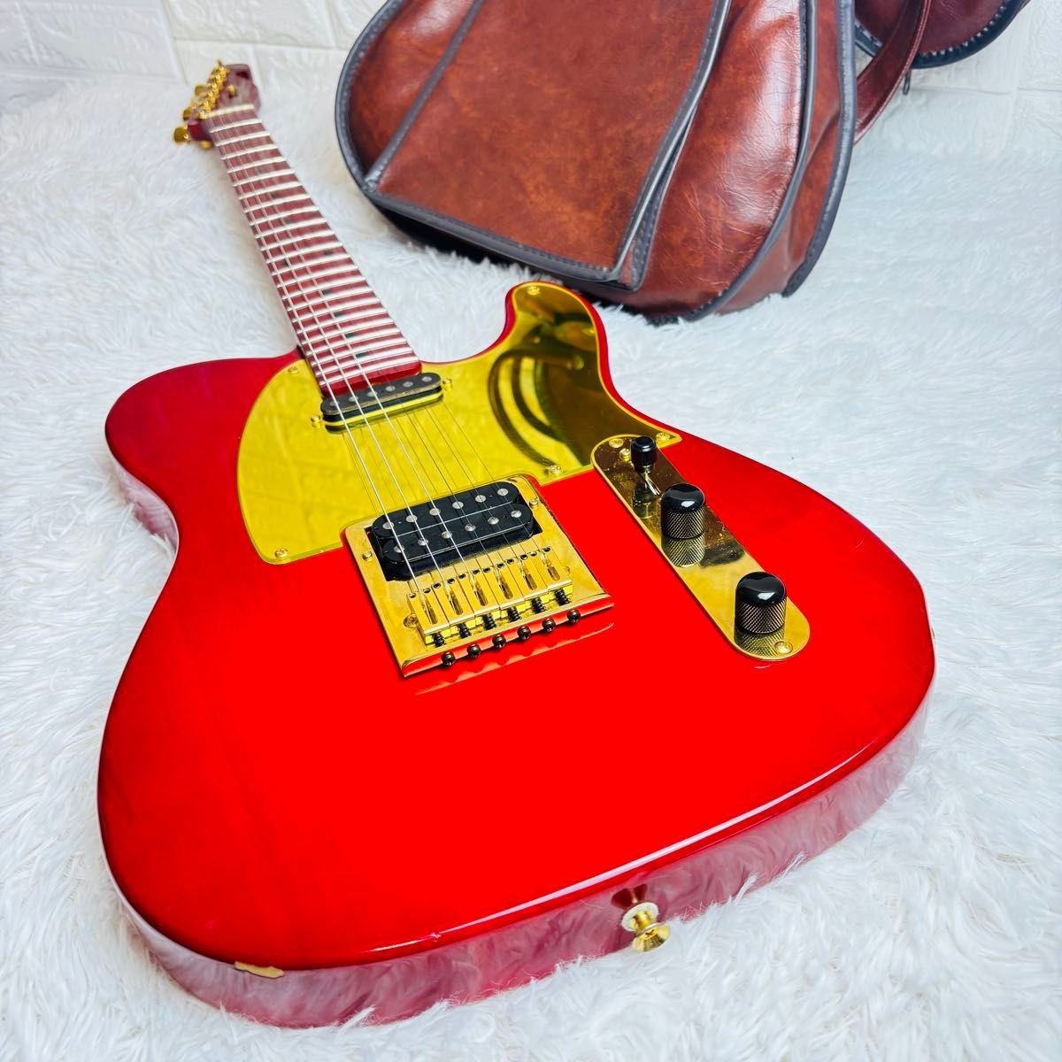 Bill Lawrence BKIM-60G Telecaster Red Gold Parts Electric Guitar