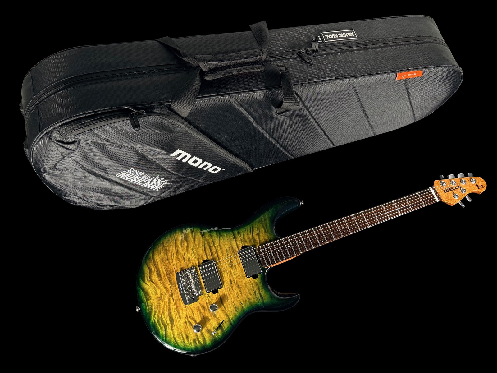 2023 ERNIE BALL MUSIC MAN LUKE IV QUILT TOP ~ GATOR BURST