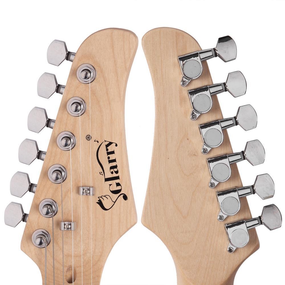 Glarry GST 39″ Electric Guitar Kit Burning Fire Basswood With Carry Bag White