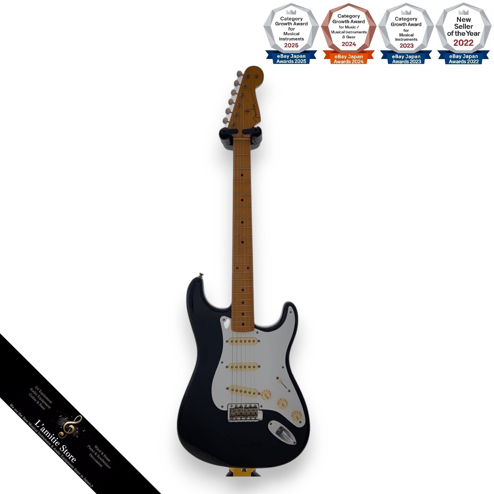 Fender American Vintage 57 Stratocaster Electric Guitar Black Hard Case Include