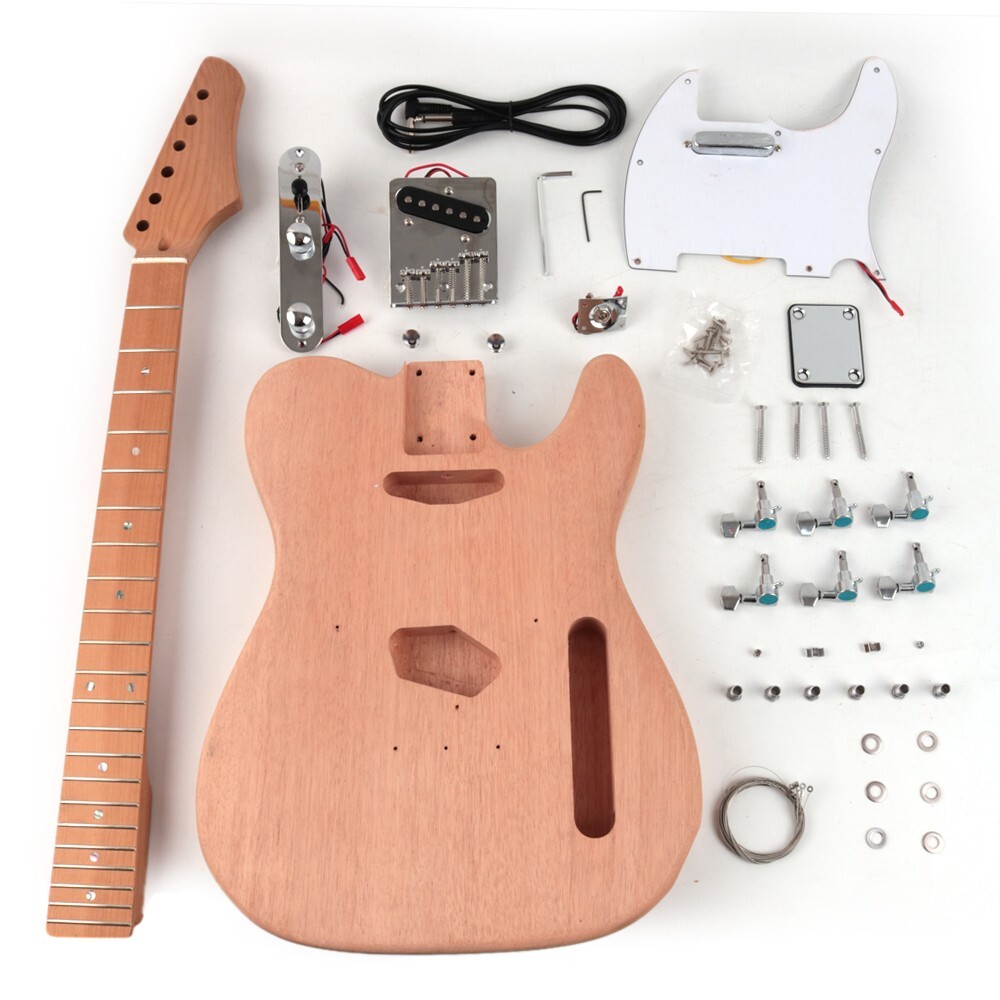 DIY electric TL guitar kits roasted maple neck 2pcs mahogany body