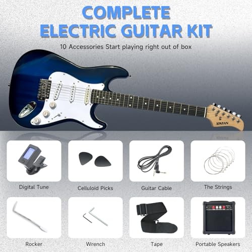 Full Size Electric Guitar Blue Kit
