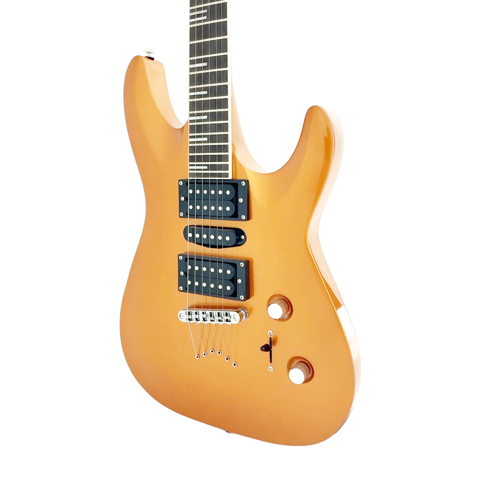 Haze Neck-Thru Electric Guitar, Metallic Gold + Free Gig Bag, Strings SEG-258GD