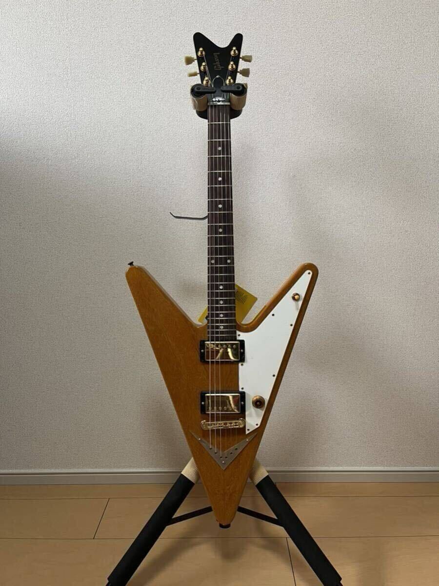 Electric Guitar Gibson Reverse Flying V Vivid Trans Amber with Hard Case