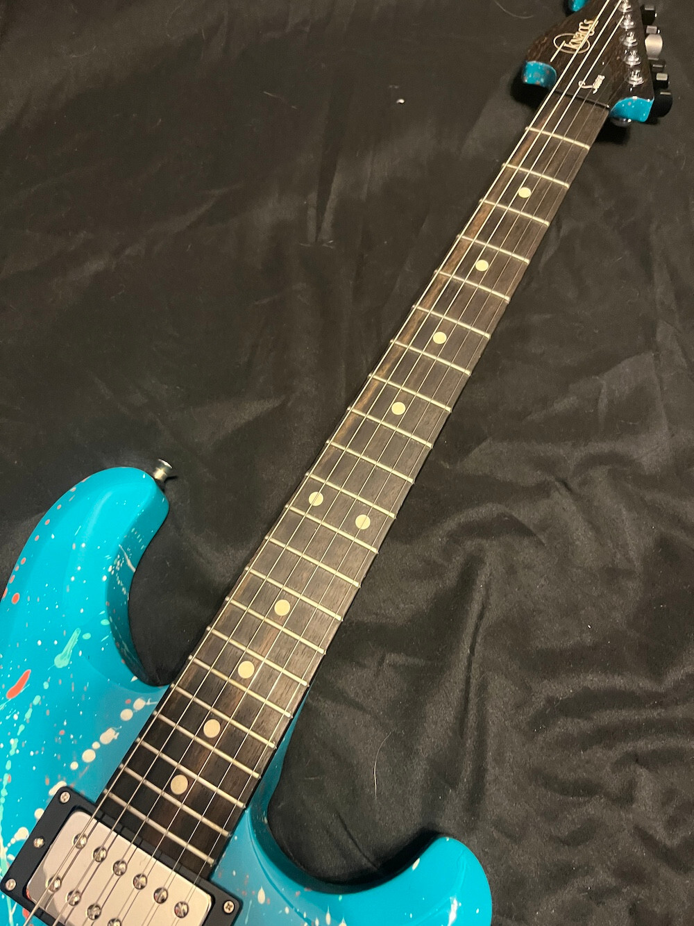 2023 Knaggs Guitars Severn Trembuck Reverse Headstock Miami Blue Splatter W/OHSC