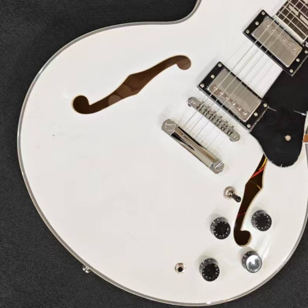 335-style Semi-hollow Alpine White Jazz Electric Guitar Chrome Hardware Ship US