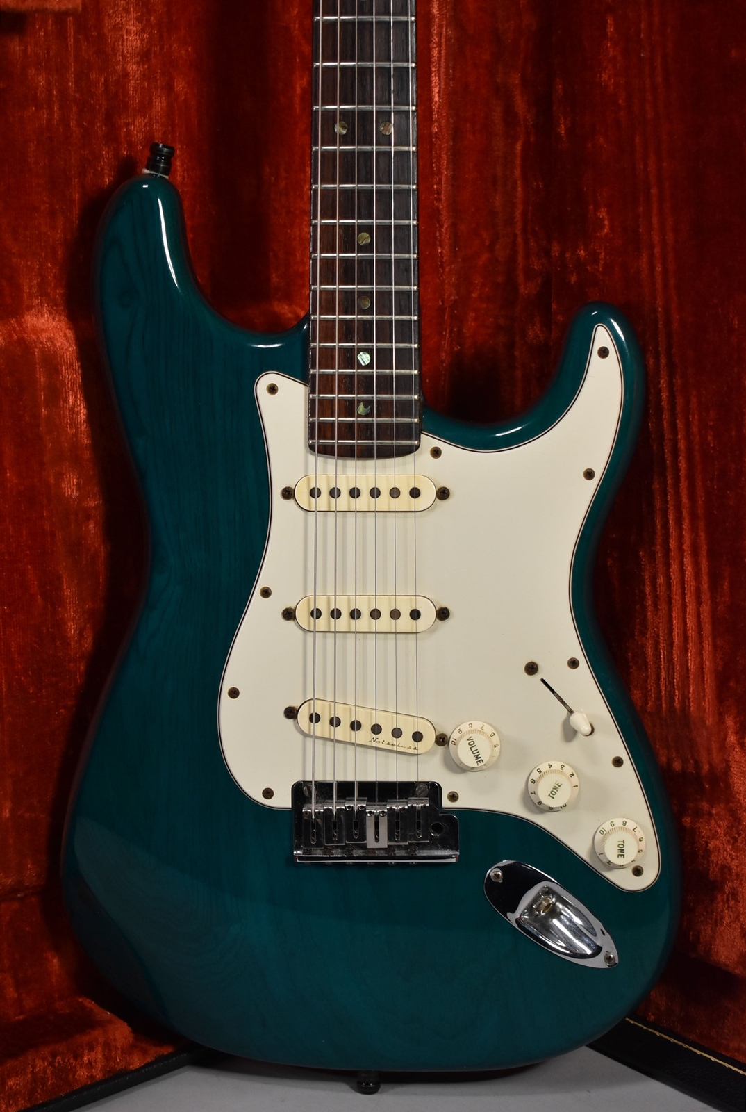 1998 Fender American Deluxe Stratocaster Transparent Teal w/HSC