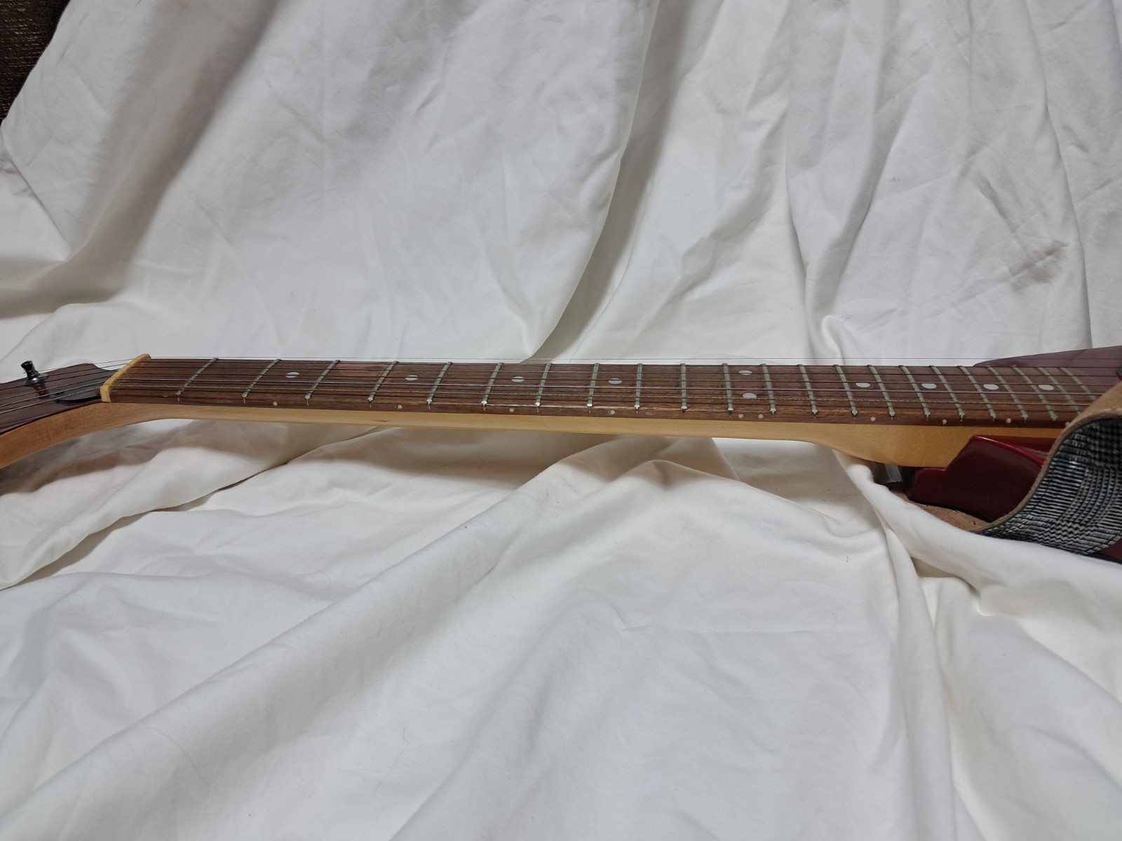 Vintage 1980s Harmony Flying V Electric Guitar Red w/ Soft Case