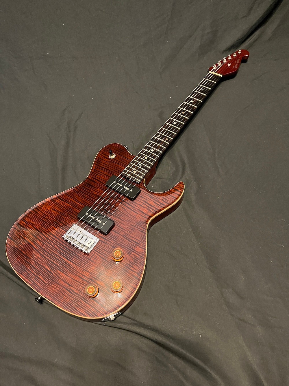 2008 Don Grosh Carve Top T Semi Hollow Guitar 5A Flame Top Braz Board W/OHSC