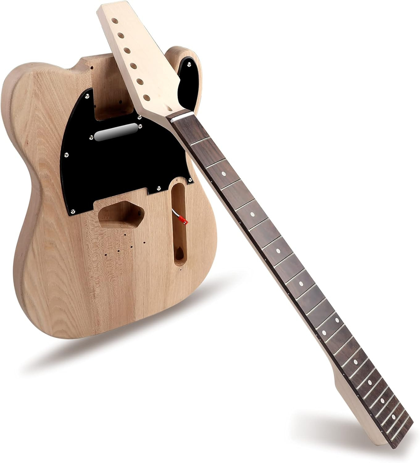DIY Electric Guitar Kit Beginner Kit 6 String Right Handed with Ash Body Hard Ma