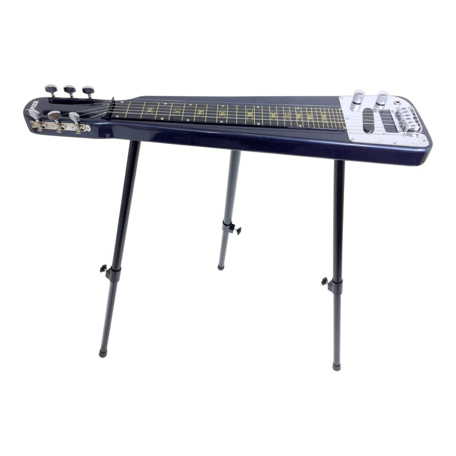 Haze LT30MBL Poplar Wood Metallic Blue Lap Steel Electric Guitar w/ Accessories