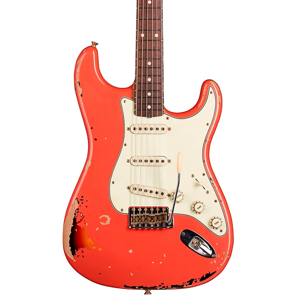 Fender CS Michael Landau 1963 Stratocaster Relic Guitar Fiesta RedSunburst