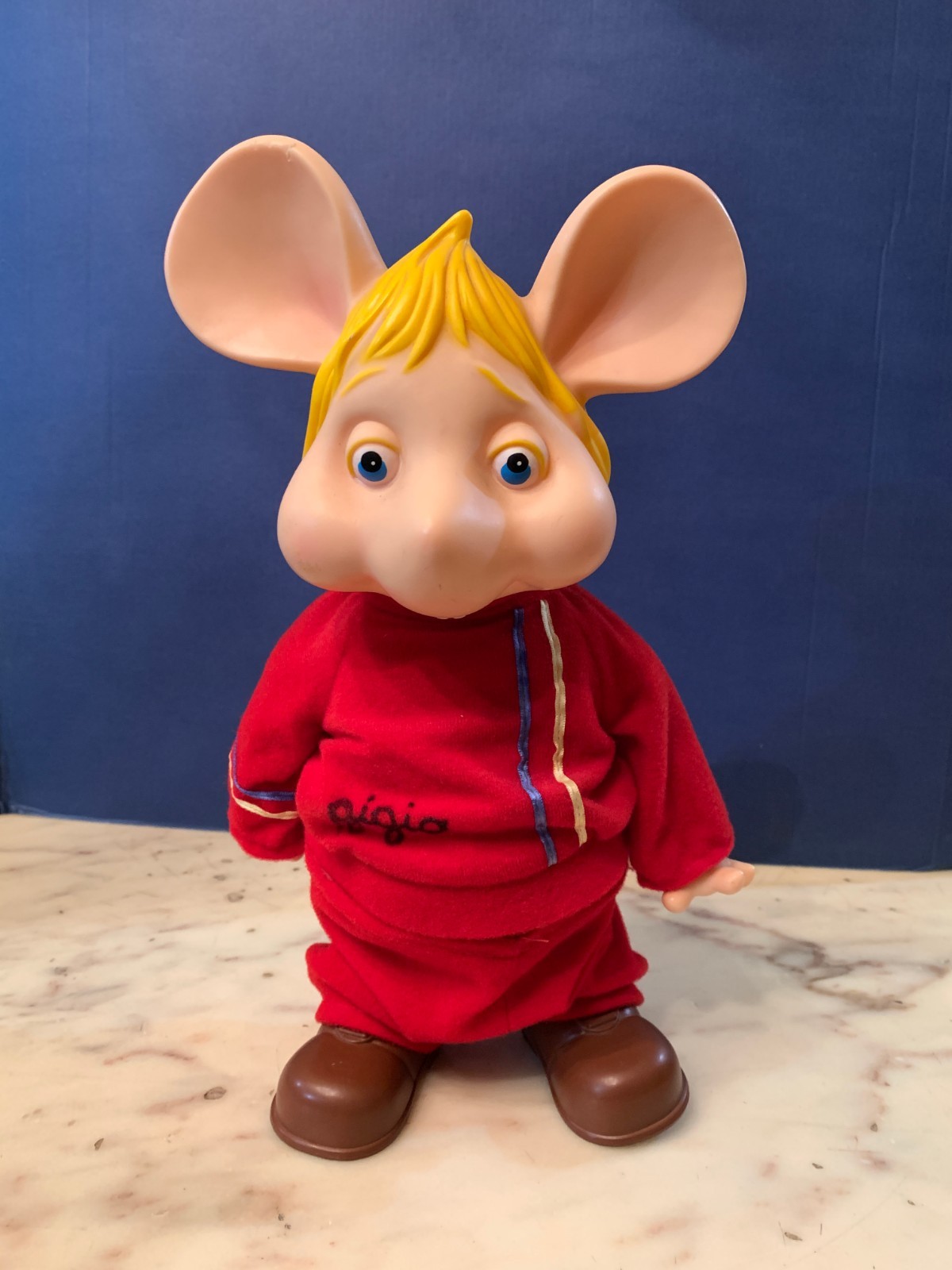 VINTAGE LARGE 13″ PLASTIC VINYL TOY TOPO GIGIO 1970s italocremona italy