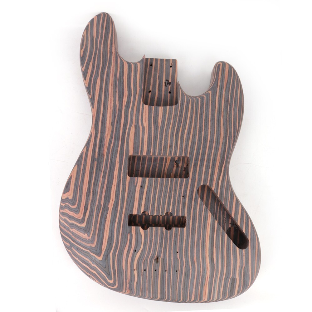 Zebrawood electric jazz bass unfinished kits with all hardware