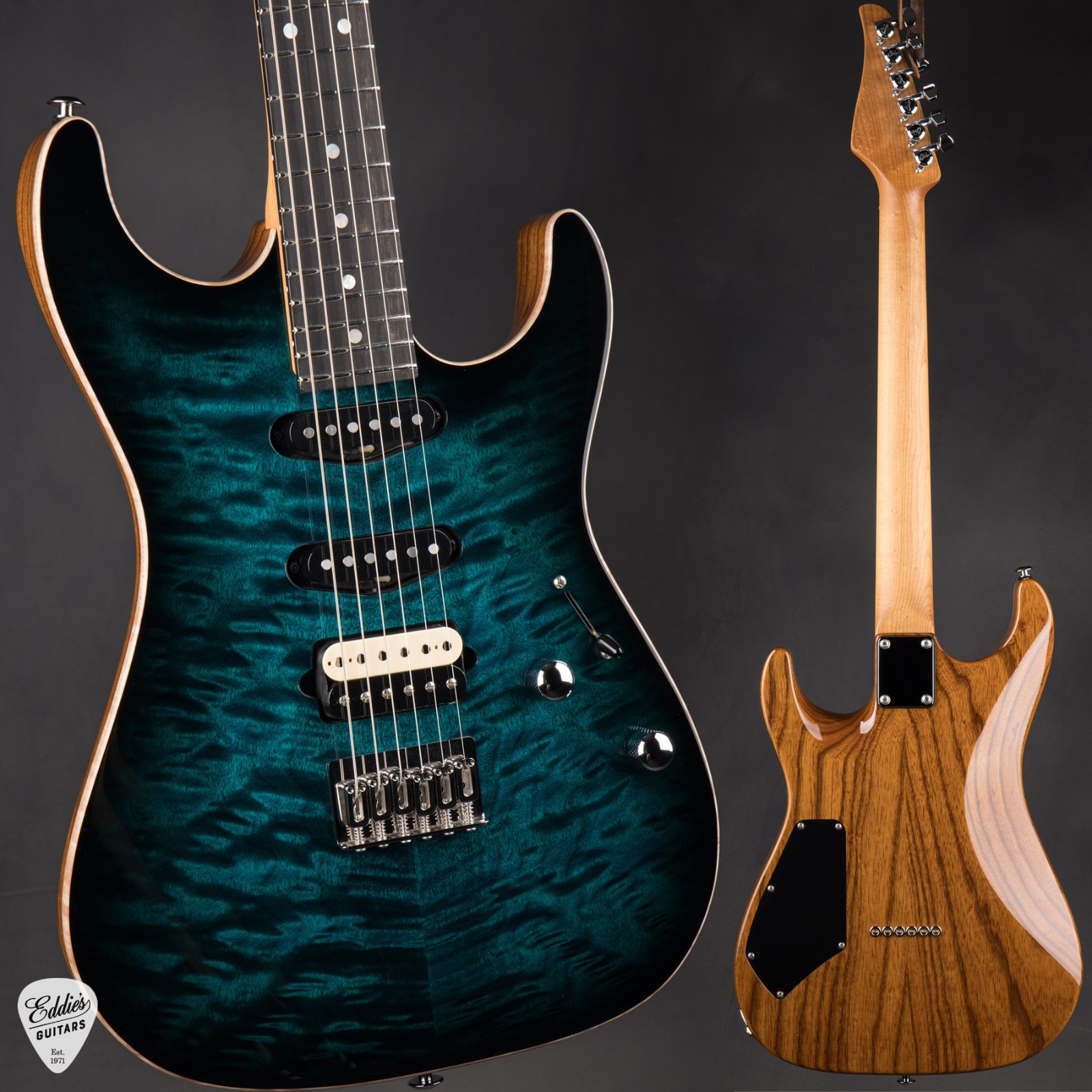 Suhr Standard Roasted – Trans Teal Burst