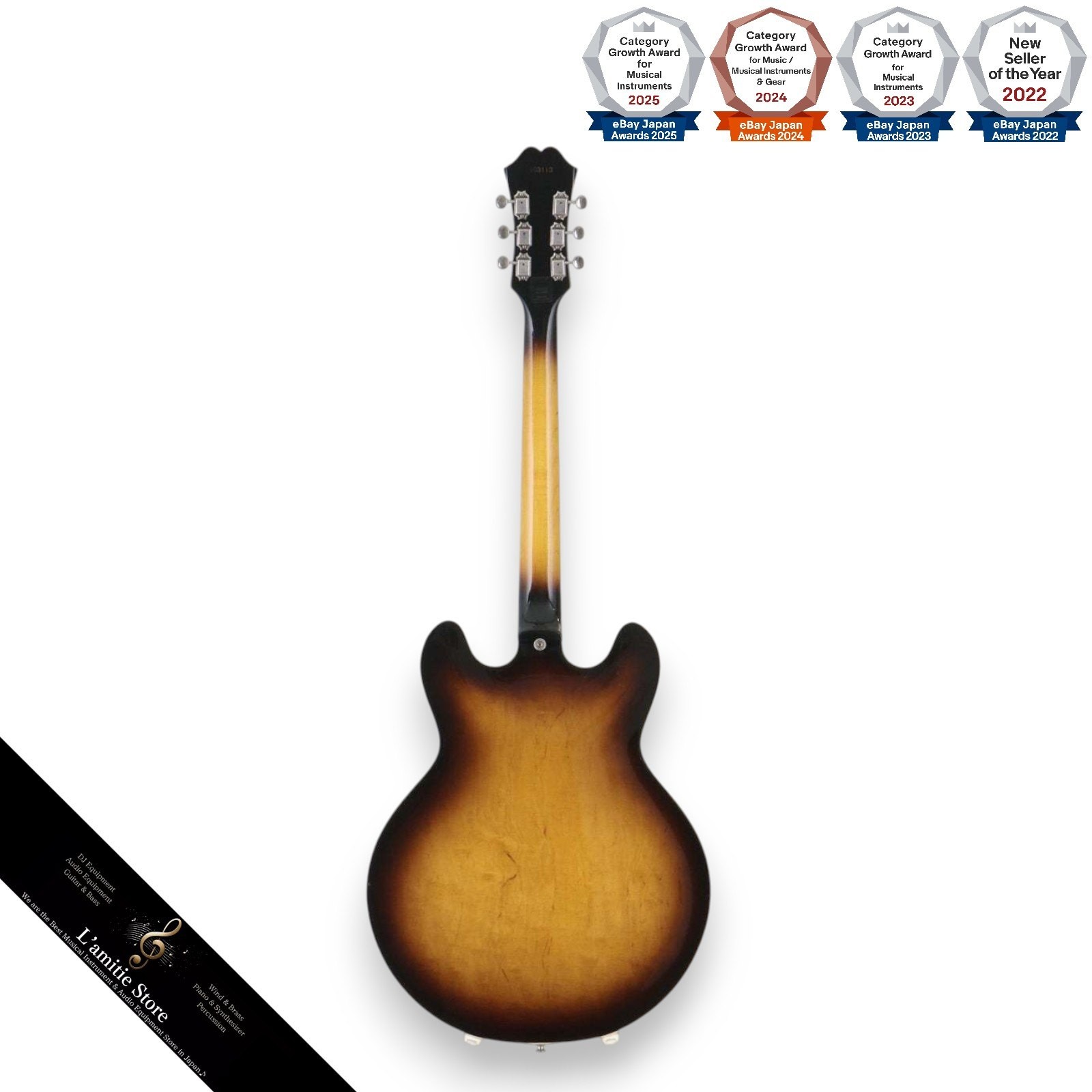 Epiphone Casino Blue Label Sunburst Japan Made Full Hollow Electric Guitar