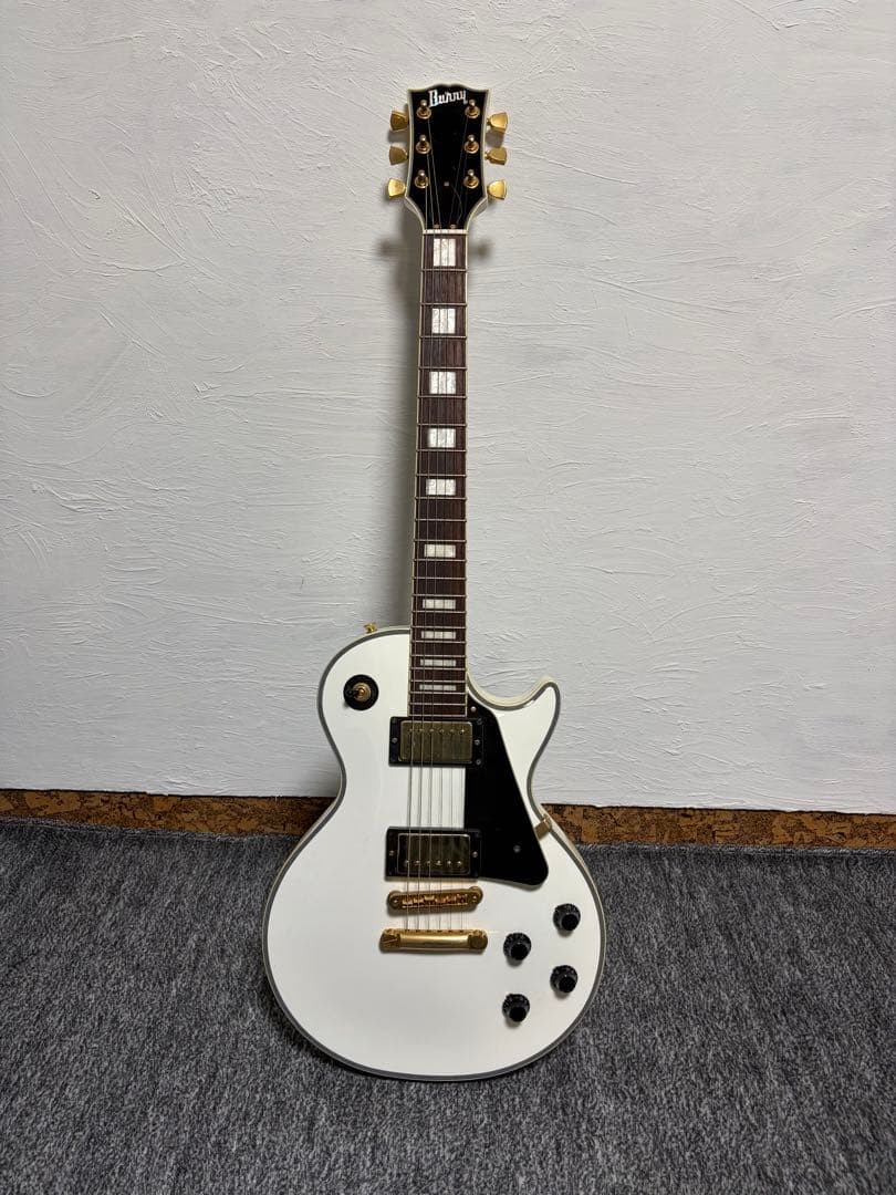 Burny Les Paul Electric Guitar White White Safe Packing!