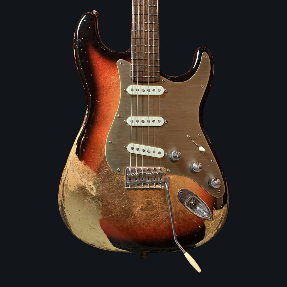 Franchin Mercury guitar NITRO OVER METALLIC LEAF relic aged S-type *MADE TO ORDE