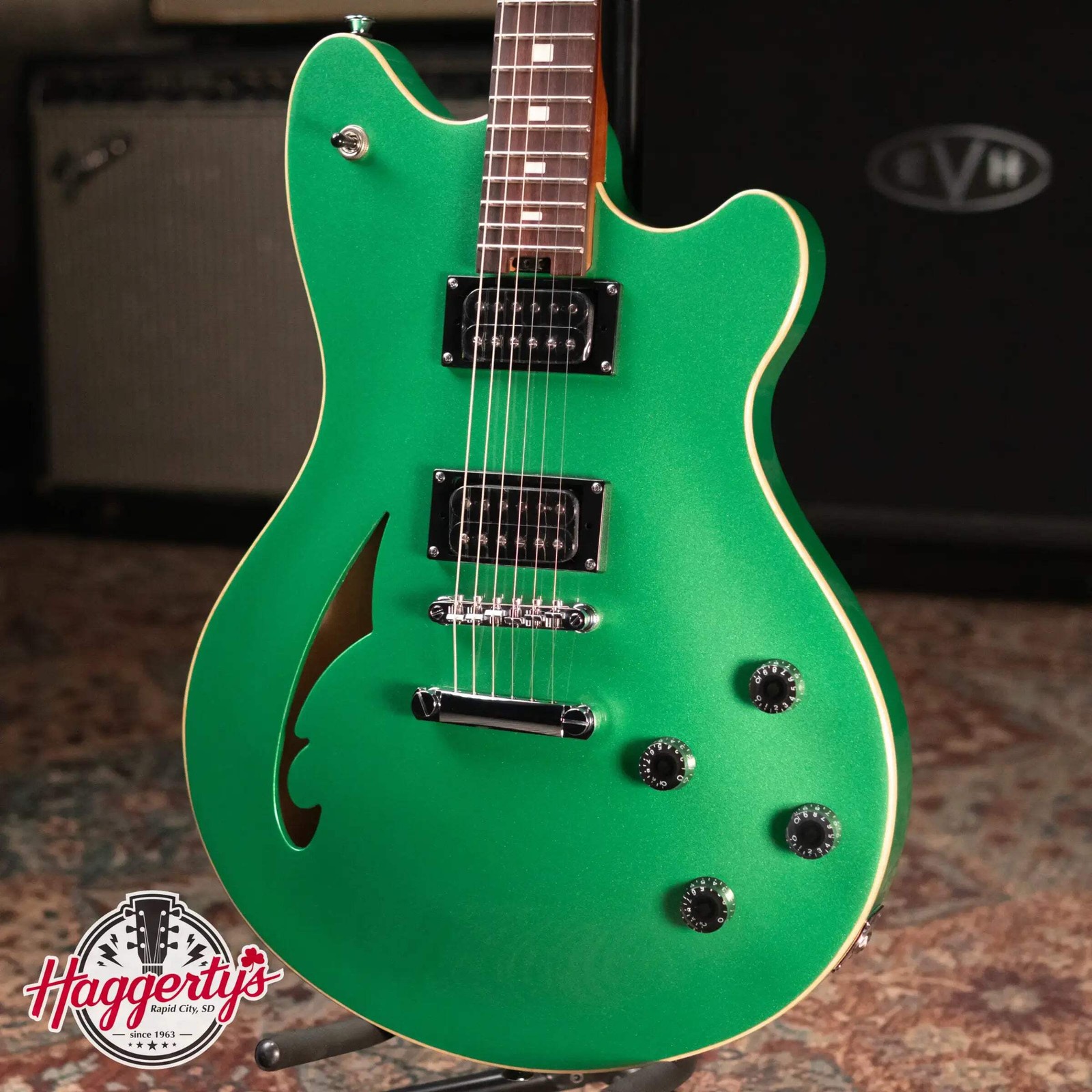 EVH SA-126 Standard Semi-Hollowbody Electric Guitar – Pelham Green