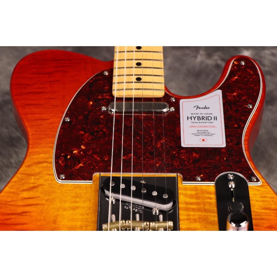 Fender 2024 Collection MIJ Hybrid II Telecaster Flame Sunset Orange