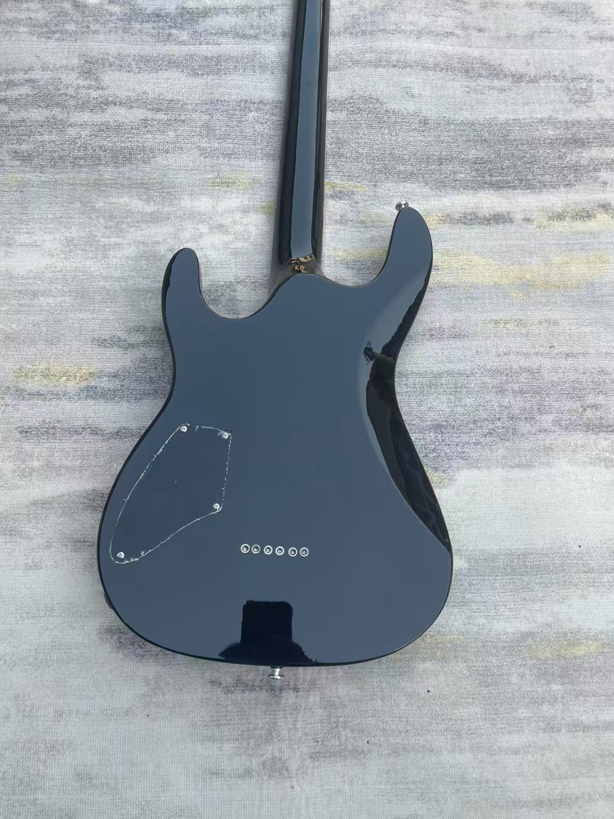 Ultra-Thin Black ESP Black Asymmetrical Electric Guitar HH PICKUP 24 tone