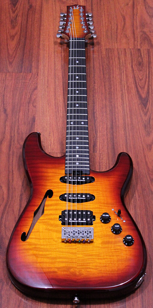 Halo CLARUS 12-string Electric Guitar, Semi-Hollow, Seymour Duncan Pickups