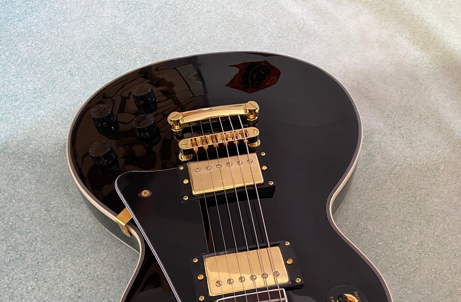 ⏰FLASH DEAL! Midnight Black Solid Electric Guitar 6-String Gold hardware