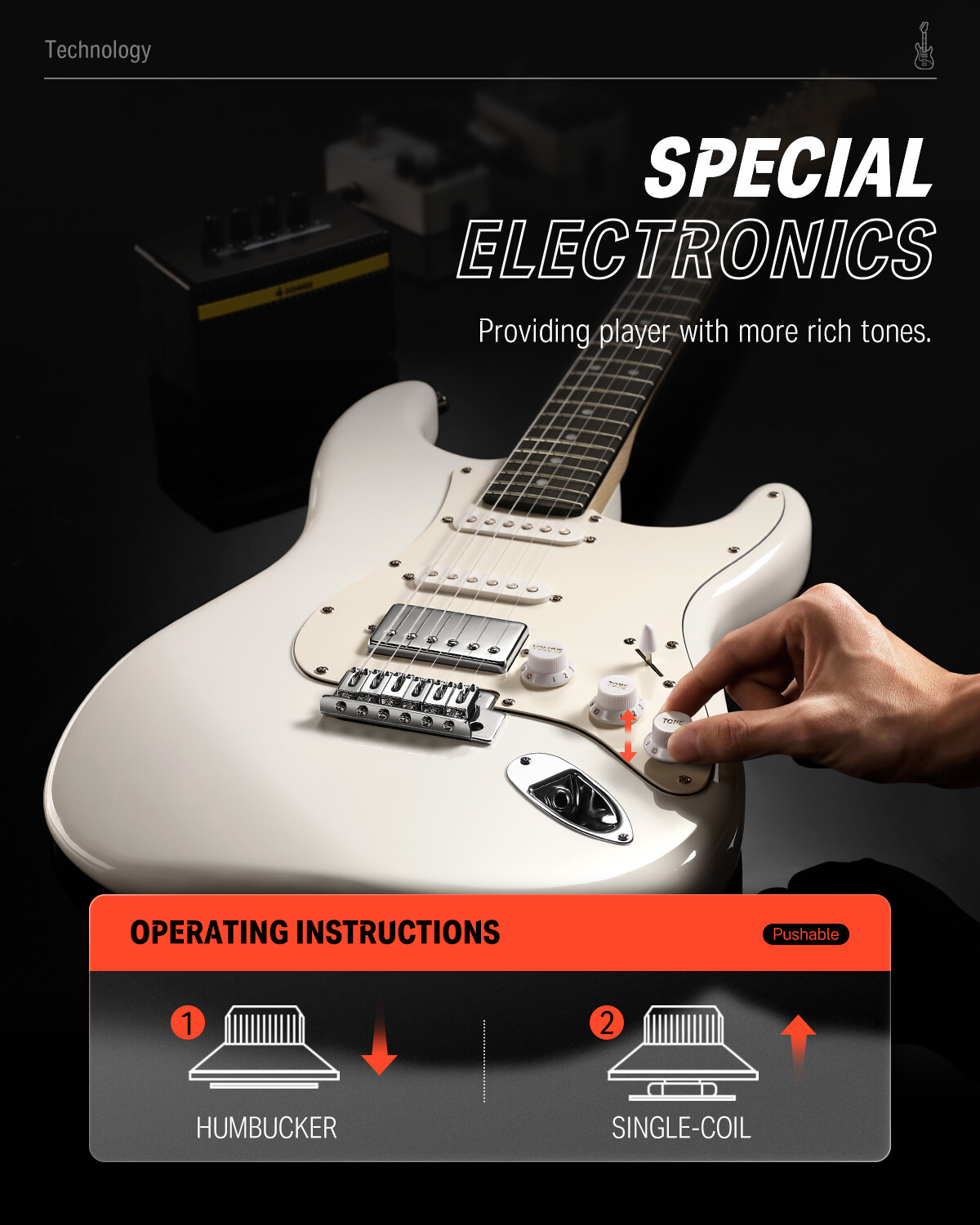Donner DST-152 Electric Guitar With Amp Solidy Body Humbucker Single Coil Split/