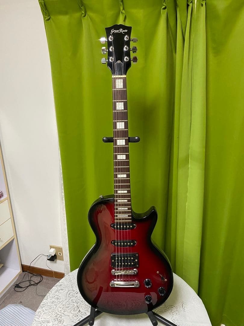 Electric Guitar Grass Roots Luna Sea Model Red Burst Block Inlay Alder Body