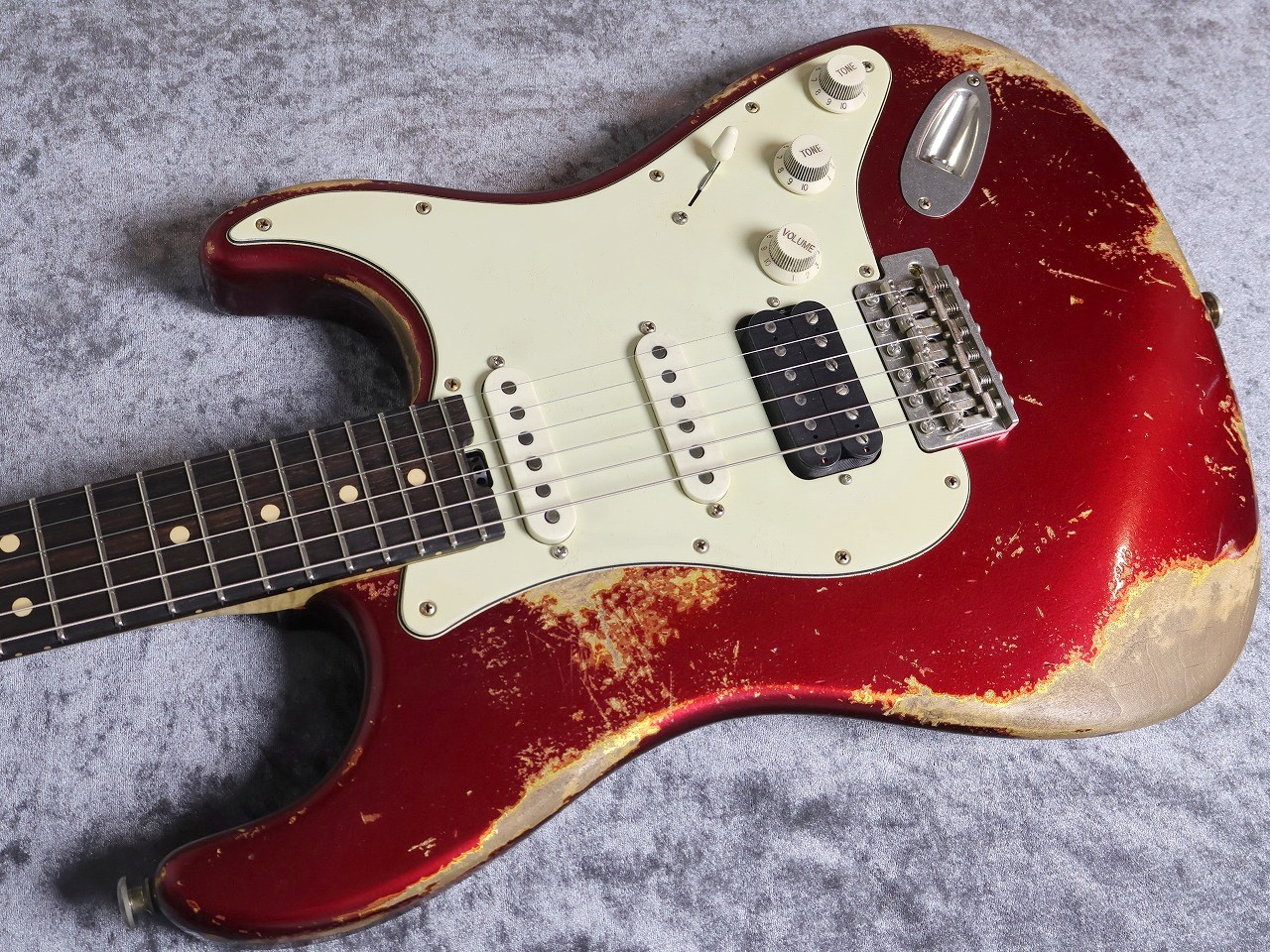 Luxxtone Choppa S Alder Old Candy Apple Red Used Heavy Aged Guitar