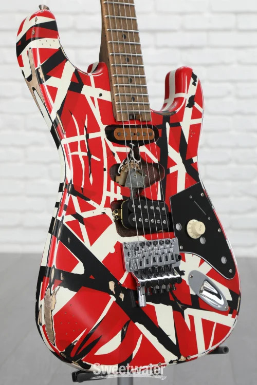 EVH Striped Series Frankenstein Relic – Red/Black/White
