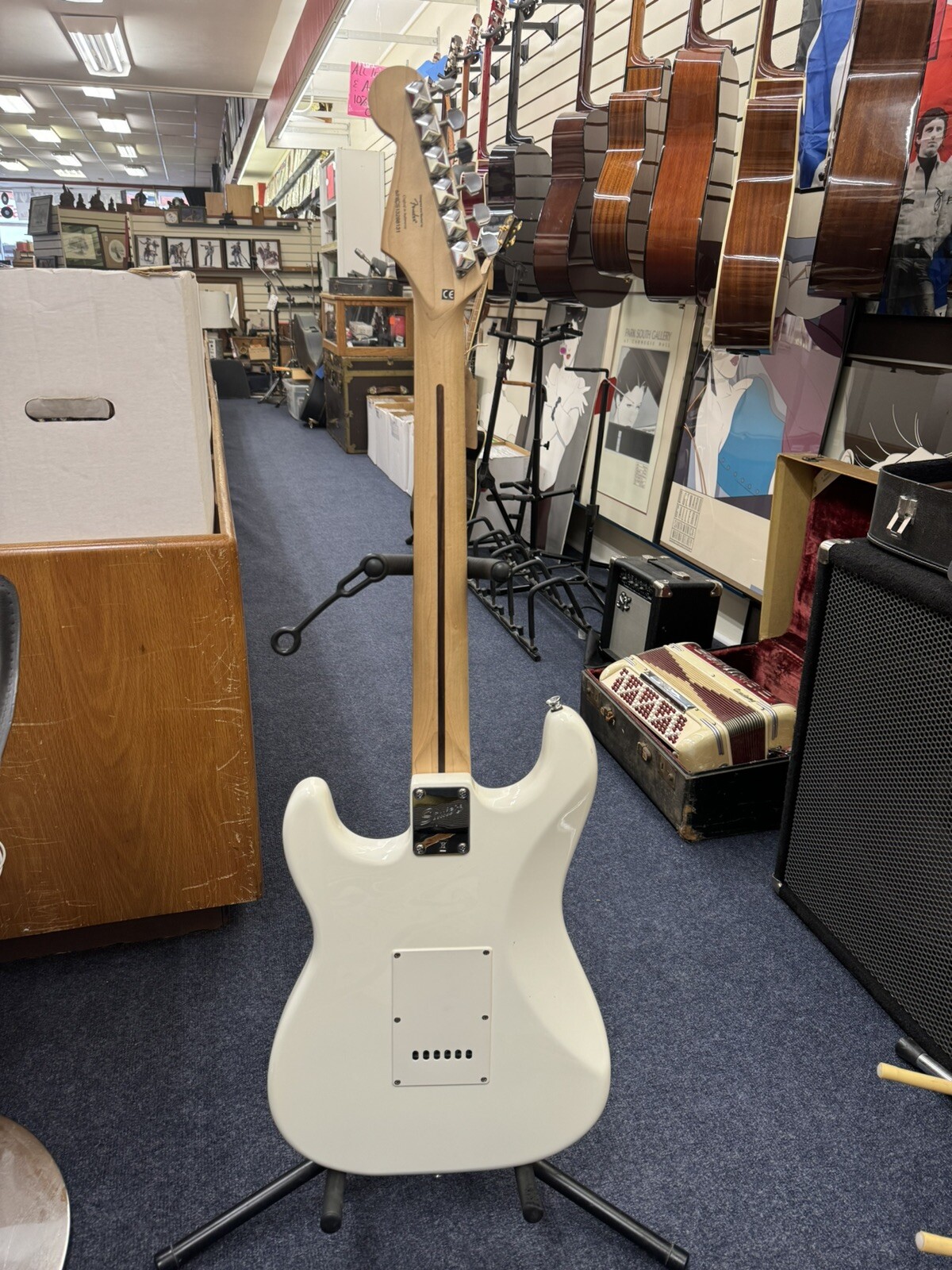 White 2013 Squire Fender Bullet Strat Electric Guitar With Gig Bag