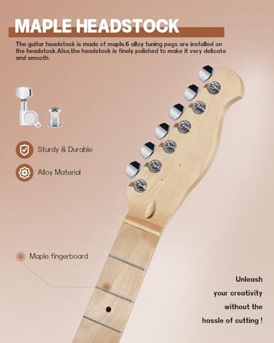 DIY TL Style Electric Guitar Kit, Mahogany Body, Maple Neck, Complete Set