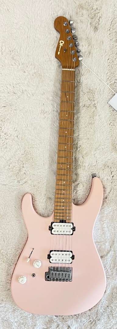 Charvel Pro-Mod DK24 HH 2PT CM LH Electric Guitar, Caramelized Neck, Shell Pink