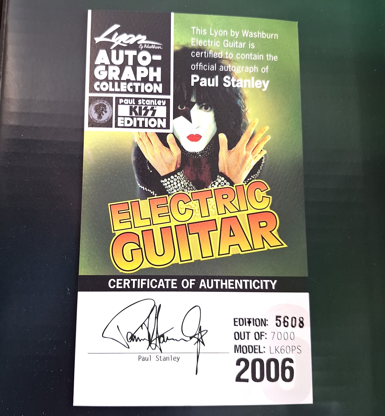 Limited Edition Paul Stanley Signed Electric Guitar 2006