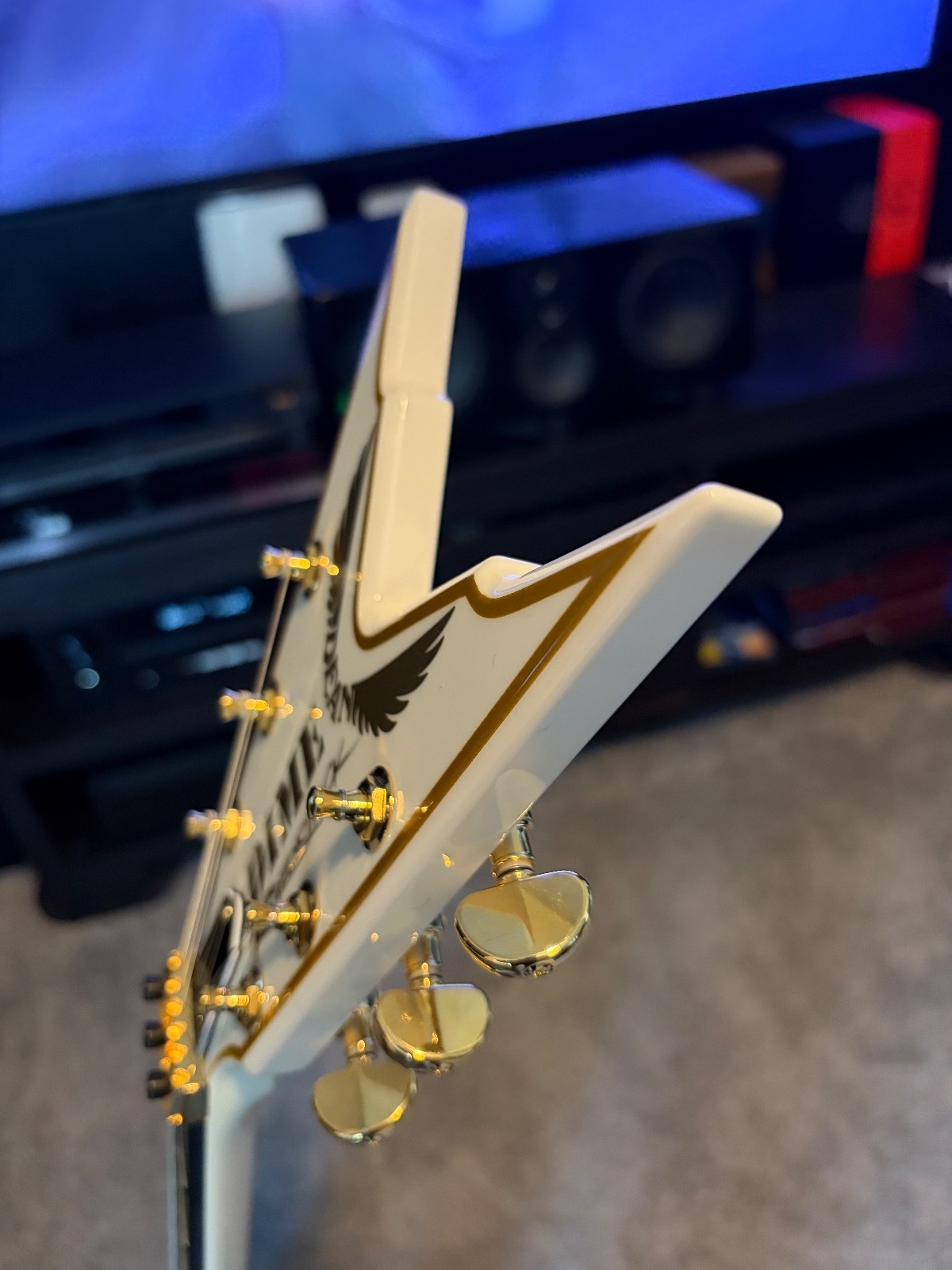 Dean USA Custom Shop Razorback White/Gold w/ OHSC & Original Paperwork