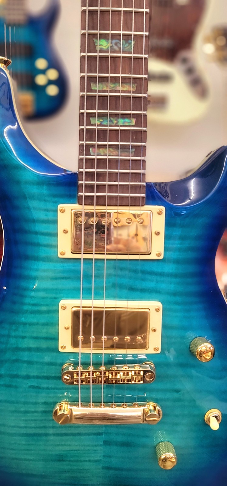 AIO Wolf W400 Electric Guitar – Blue Burst 10-46 Setup GS-016
