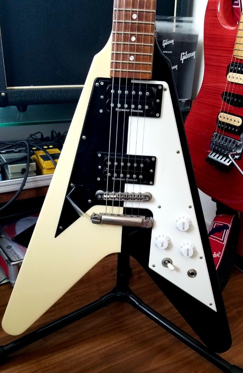 Edwards Flying V E-FV-DOT Michael Mahogany Humbucker Guitar Good
