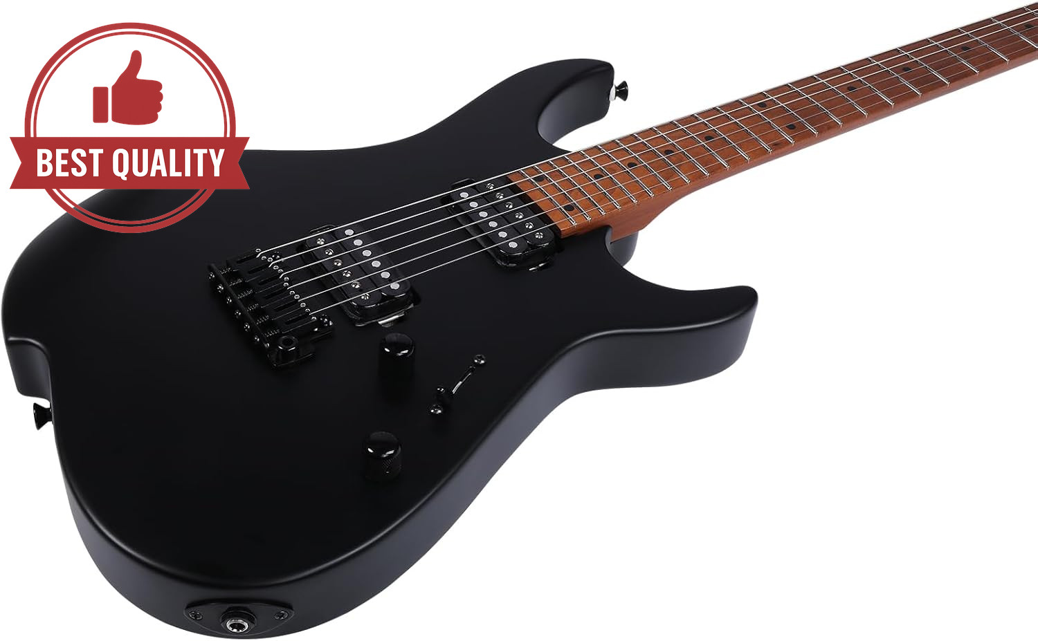Vola OZ 24 RV SRM Black Matte Electric Guitar w Roasted Maple Neck Gotoh Bridge