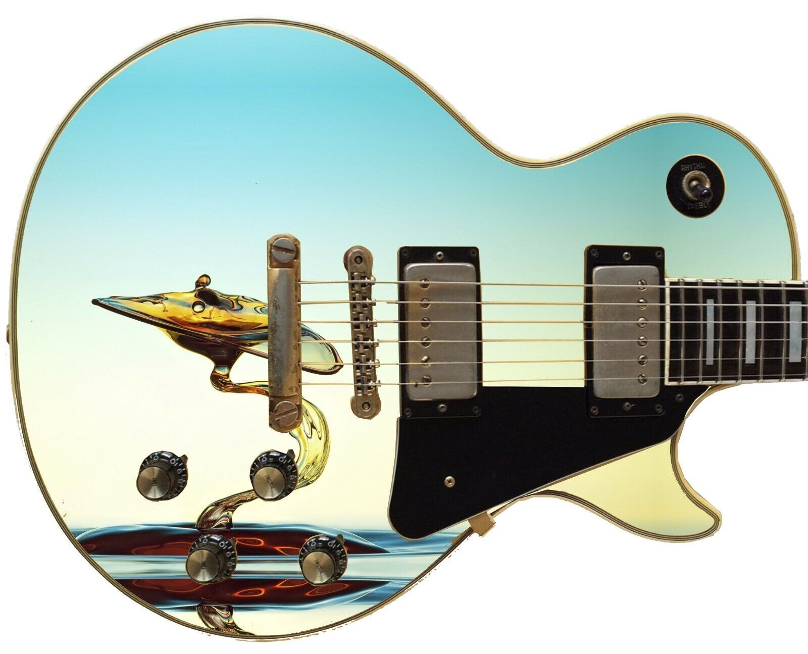 Guitar/Bass Skin Axe Wrap Vinyl Alien Blue Water Salt Kiss Lily Pad Drop GS 006