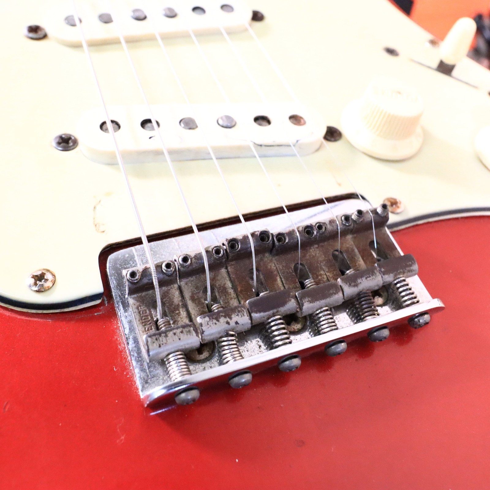 1963 Fender Stratocaster Hardtail Refin Red Electric Guitar