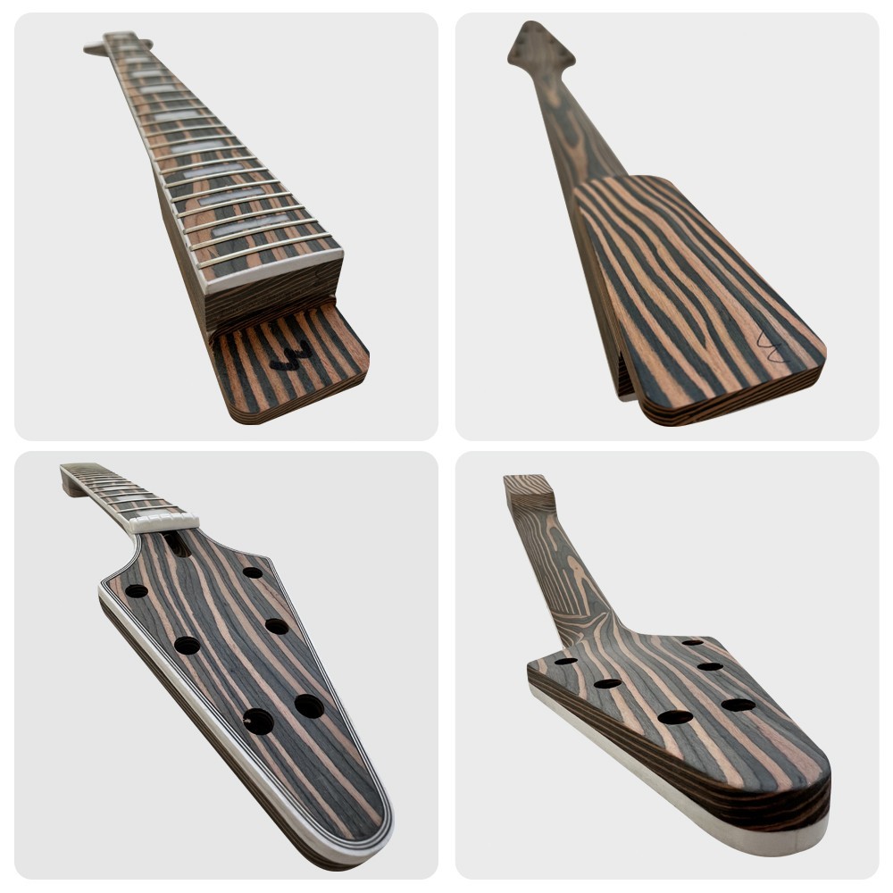 Whole Body Zebrawood Unfinished V Bridges DIY Electric Guitar Kits FREE SHIP