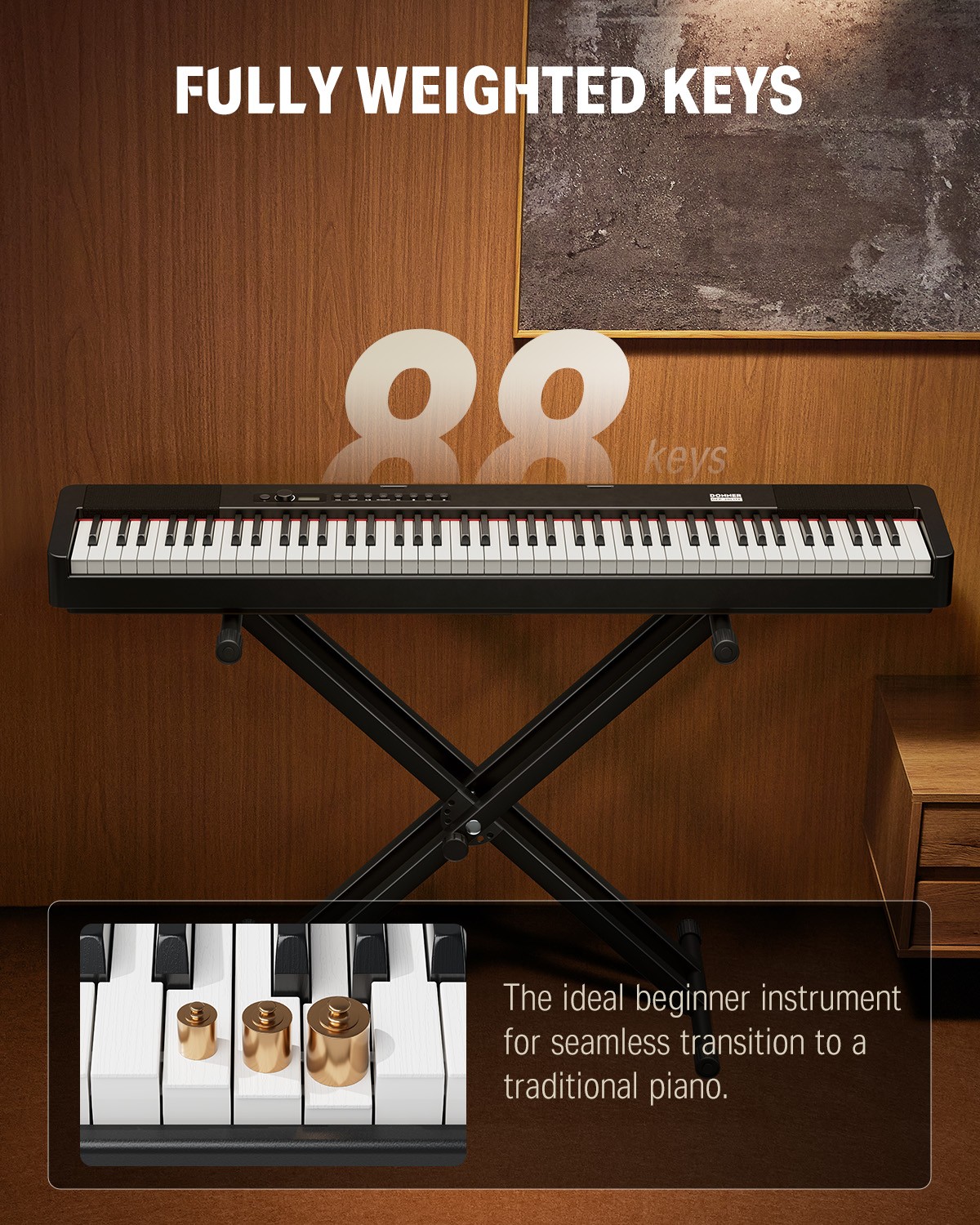 Donner DEP-20 Lite Digital Piano Keyboard For Sale With Stand Pedal 25W Speakers