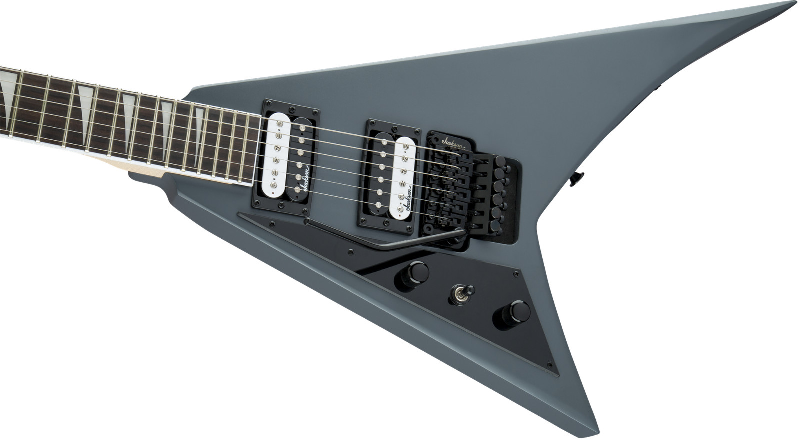 Jackson JS32 Rhoads Left Handed Satin Gray Electric Guitar, Amaranth Fretboard